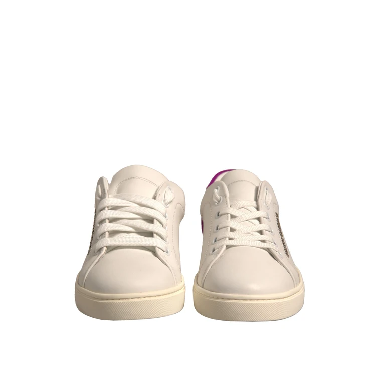 Dolce & Gabbana White Suede Leather Low Top Sneakers Shoes Calfskin - Women