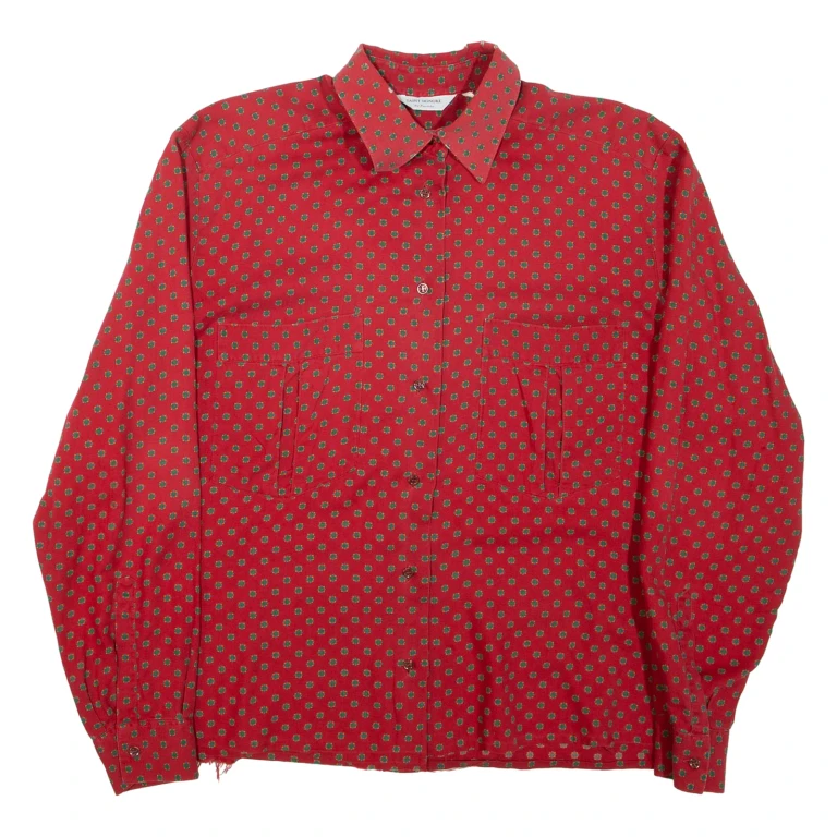 SAINT HONORE Womens Shirt Red Spotted Long Sleeve L