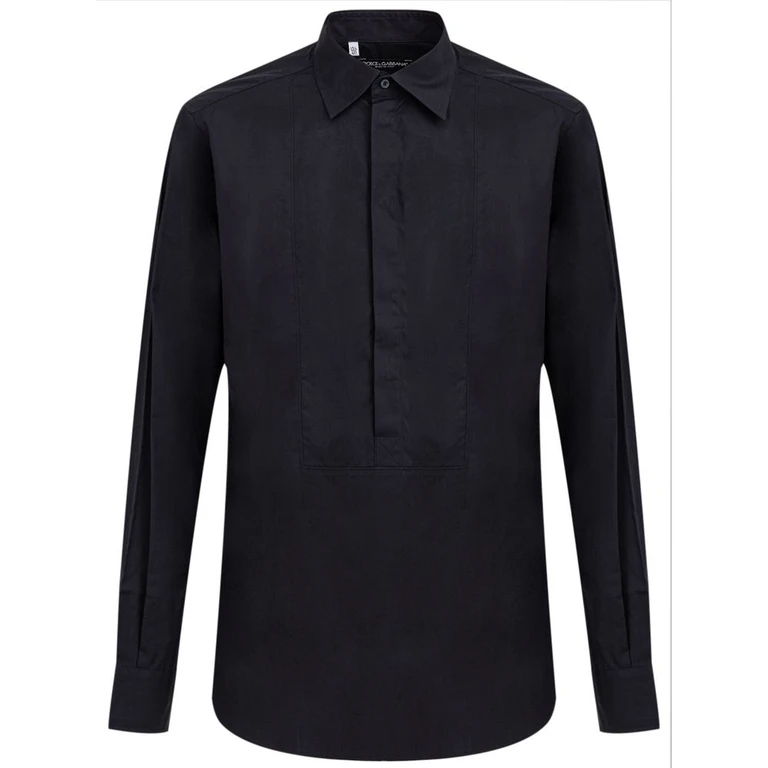 Dolce & Gabbana Navy Blue Cotton Dress Shirt - Men