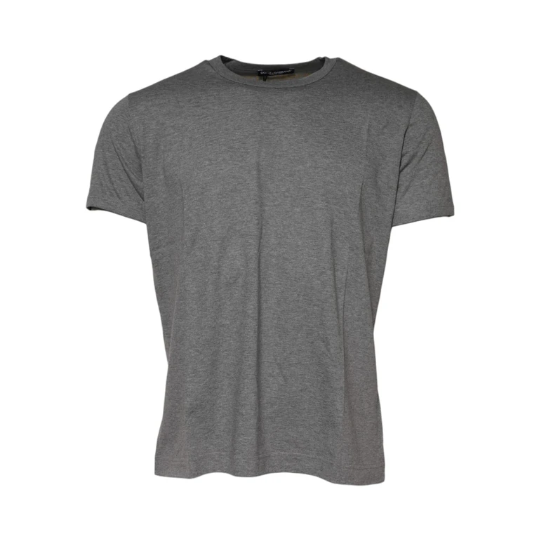 Dolce & Gabbana Gray Cotton Crew Neck Short Sleeves T-Shirt - Men
