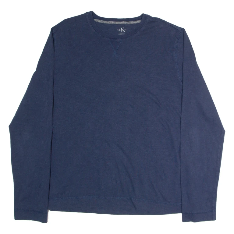 CALVIN KLEIN JEANS Mens T-Shirt Blue Long Sleeve L