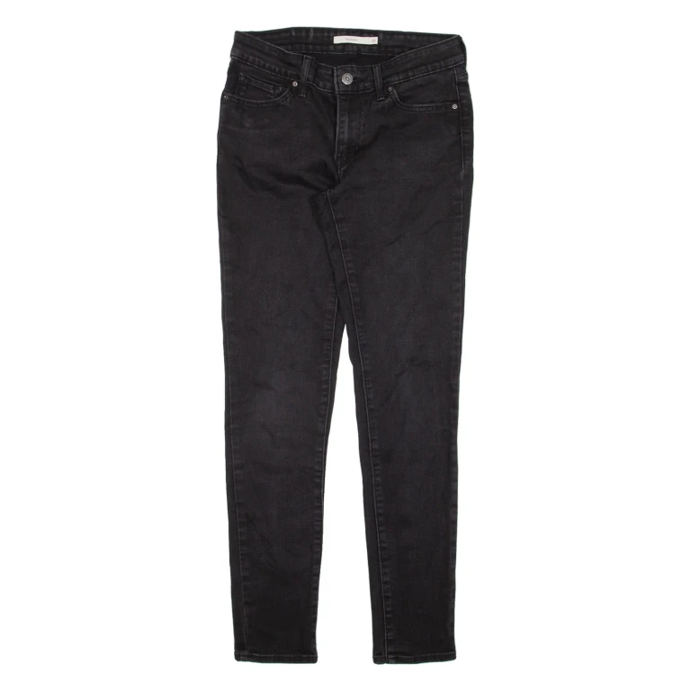 LEVI'S 711 Womens Jeans Black Slim Skinny W26 L30