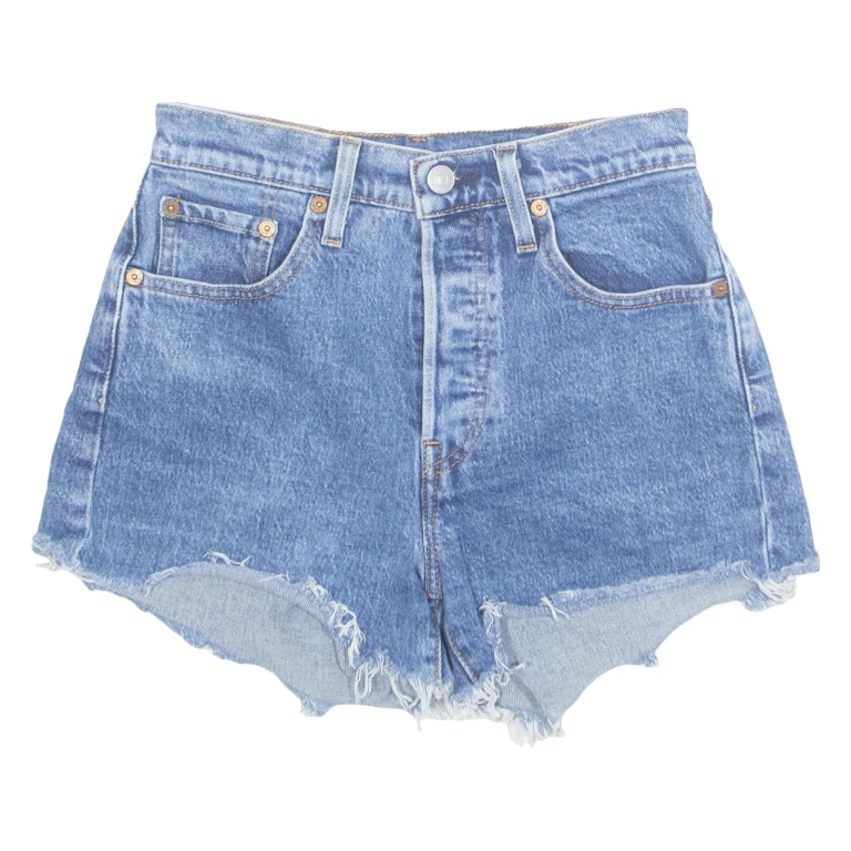 LEVI'S 501 Cut Off Womens Denim Shorts Blue XXS W24