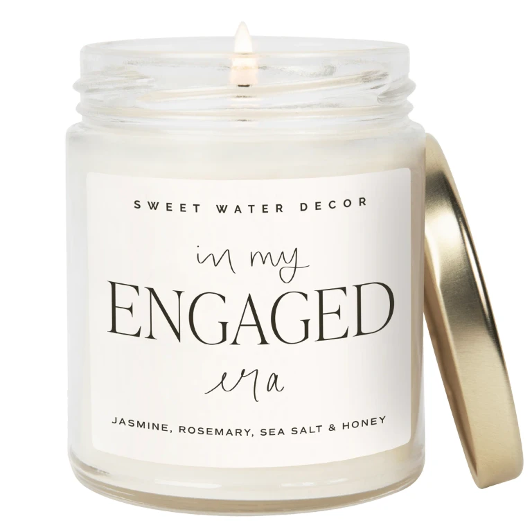 In My Engaged Era Soy Candle - Clear Jar - 9 oz (Wildflowers and Salt)