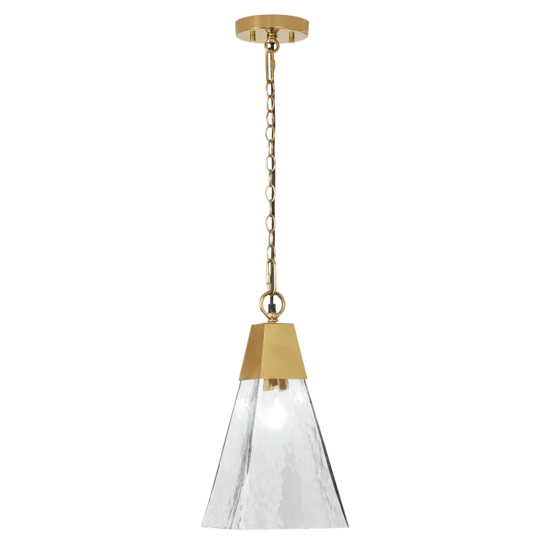 Hanging Pendant Lamp - Natural, Brown & Brass