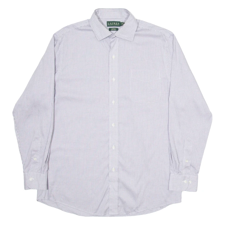 LAUREN RALPH LAUREN Slim Fit Womens Shirt Grey Check Long Sleeve L