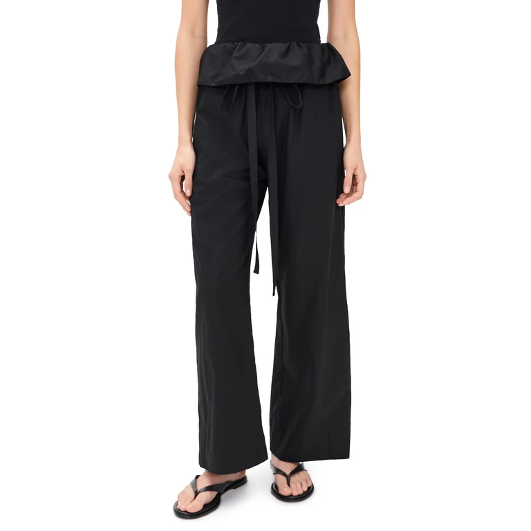 Cotton Peplum Pants Black 1