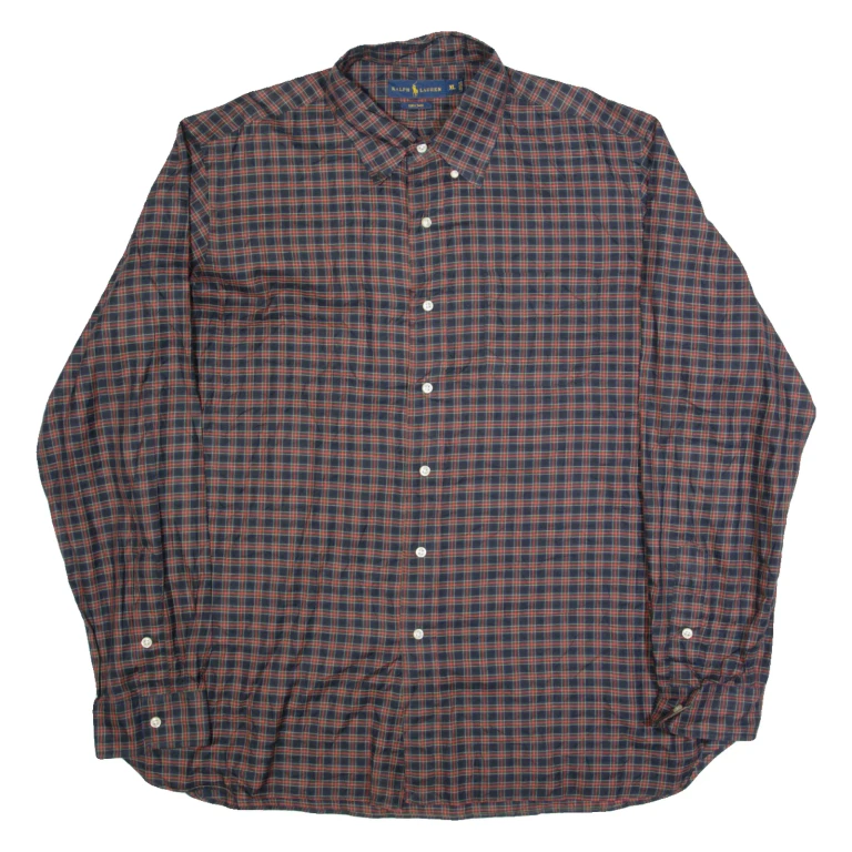 RALPH LAUREN Mens Shirt Red Plaid Long Sleeve XL
