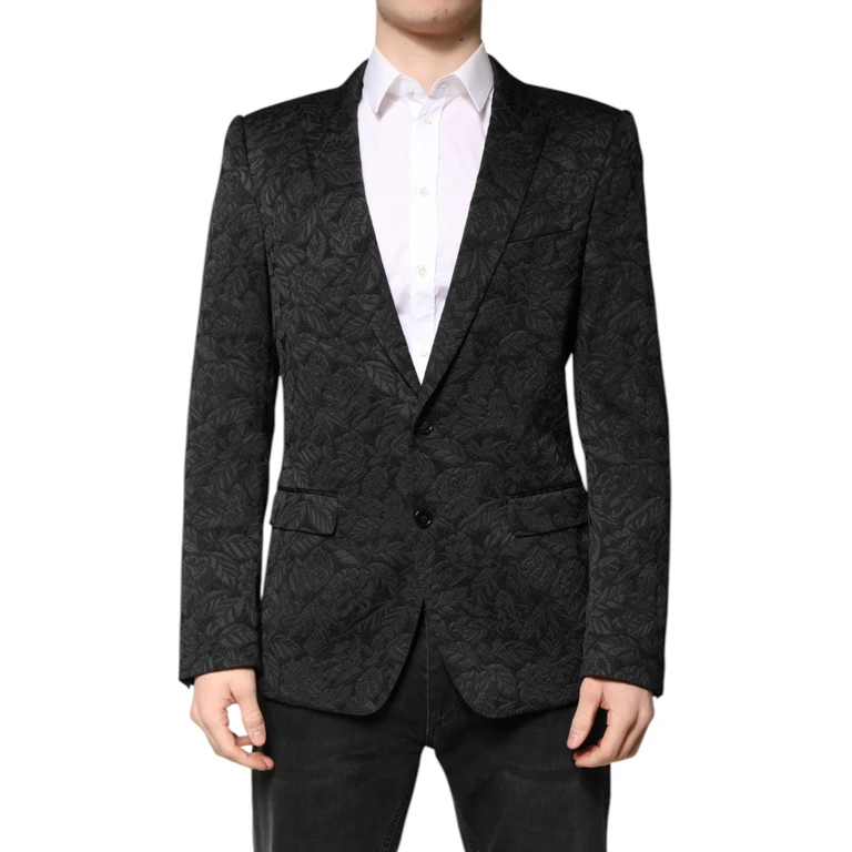 Dolce & Gabbana Black Martini Brocade Single Breasted Blazer Clothing - Men
