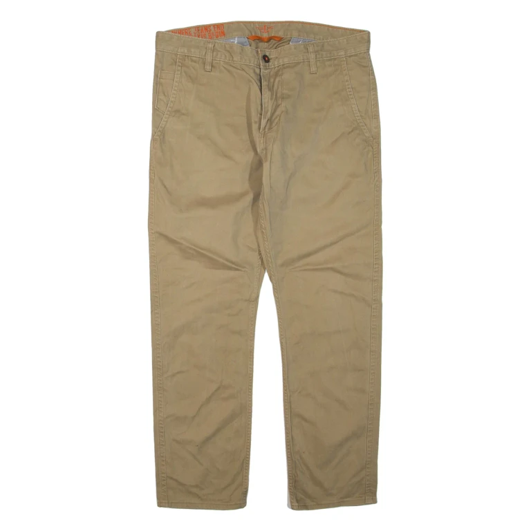 DOCKERS Chino Mens Trousers Beige Regular Tapered W32 L27
