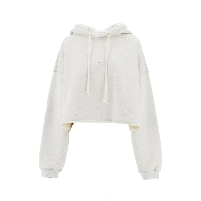 GOLDEN GOOSE Strass-embellished cropped hoodie Woman XS