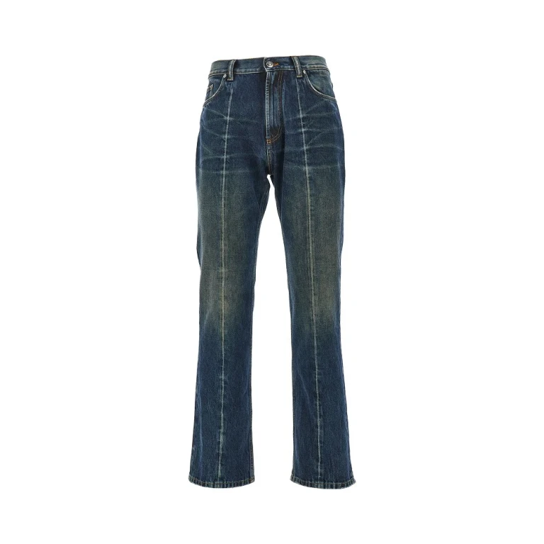 VERSACE Straight leg distressed jeans Man 32