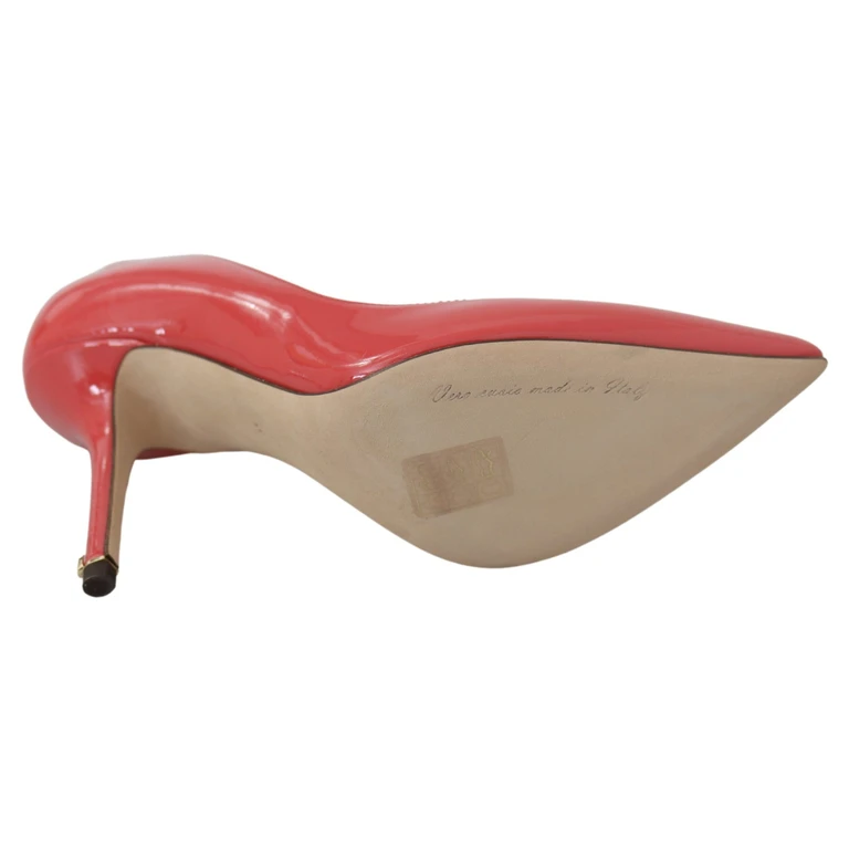 Dark Pink Patent Leather Heels Pumps - Women