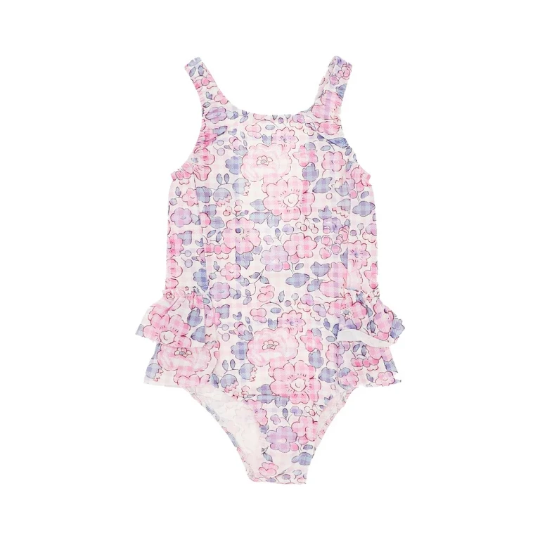 PESCIOLINO ROSSO Liberty fabric swimsuit Kids 6Y