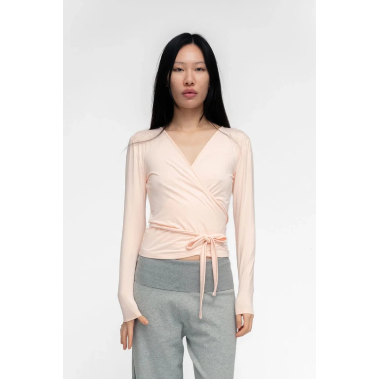 Ballerina Wrap Top in Powder Pink