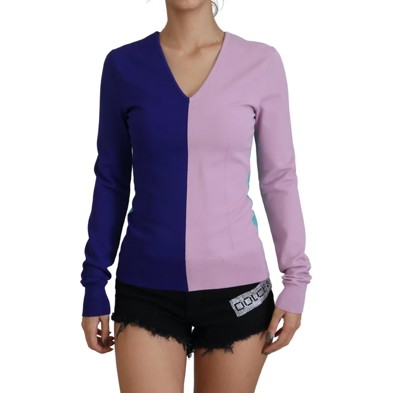 Dolce & Gabbana Multicolor V-Neck Viscose Long Sleeves Sweater Clothing - Women