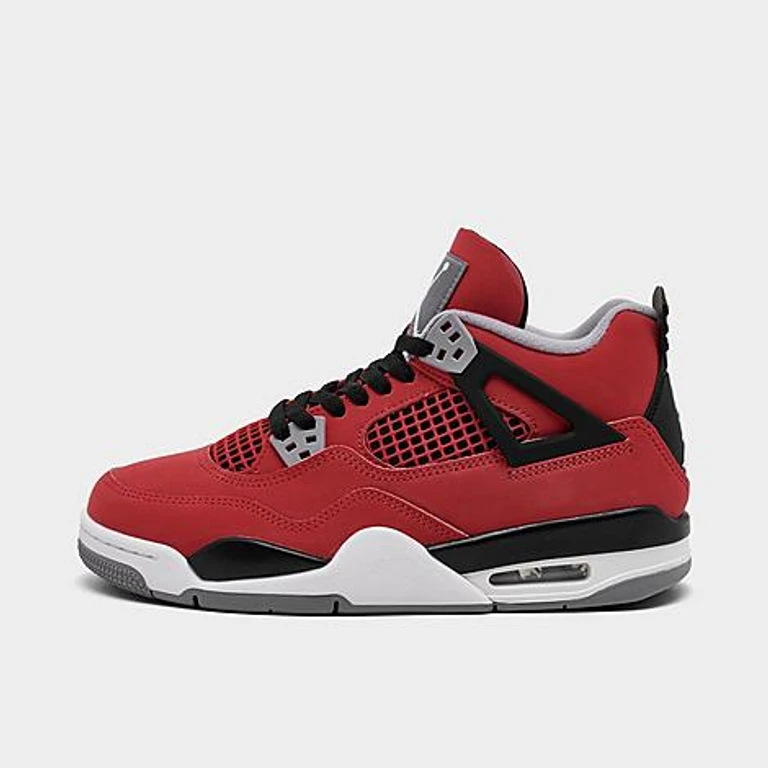 Jordan Big Kids Air Retro 4 Basketball Shoes in Fire Red/White/Black Size: 3.5