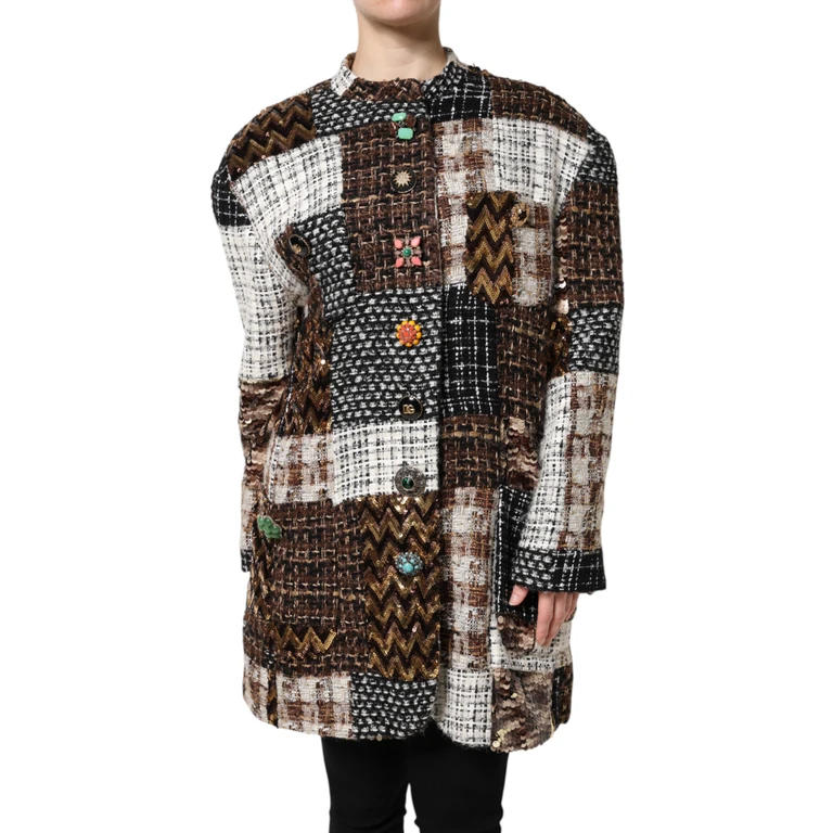 Dolce & Gabbana Multicolor Patchwork Button Down Jacket Clothing - Women