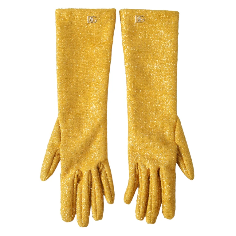 Gold Lurex Fantasia Mid Arm Length Gloves - Women