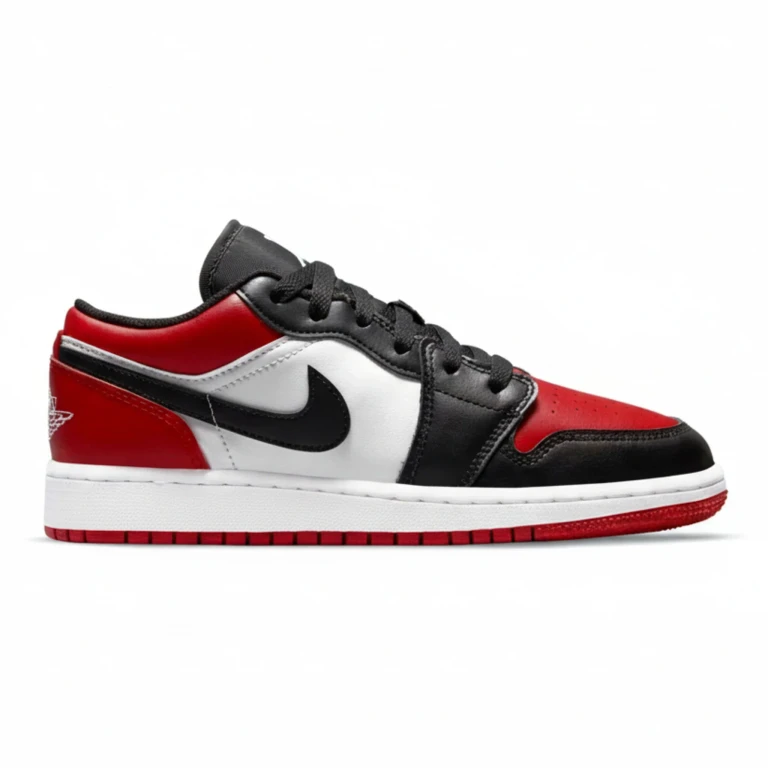 Grade School Retro 1 Low Gs 'Bred Toe' Athletic Shoes