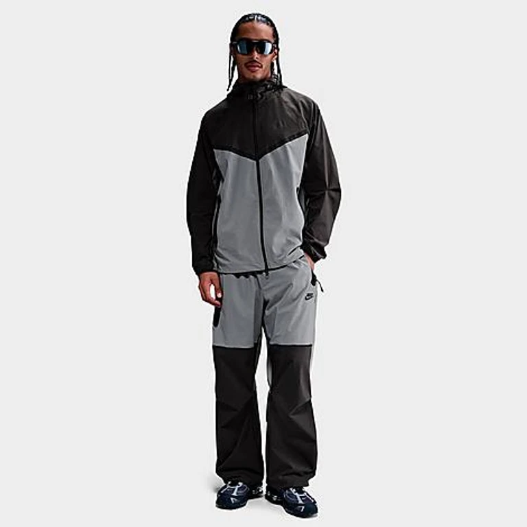 Nike Men's Tech Windrunner Woven Full-Zip Jacket in Cool Grey/Anthracite/Black Size: XS