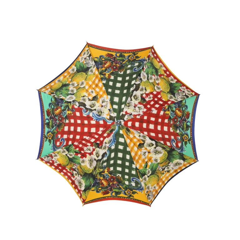Dolce & Gabbana Multicolor Carretto Siciliano Print Collapsible Umbrella Polyester Accessory - Women