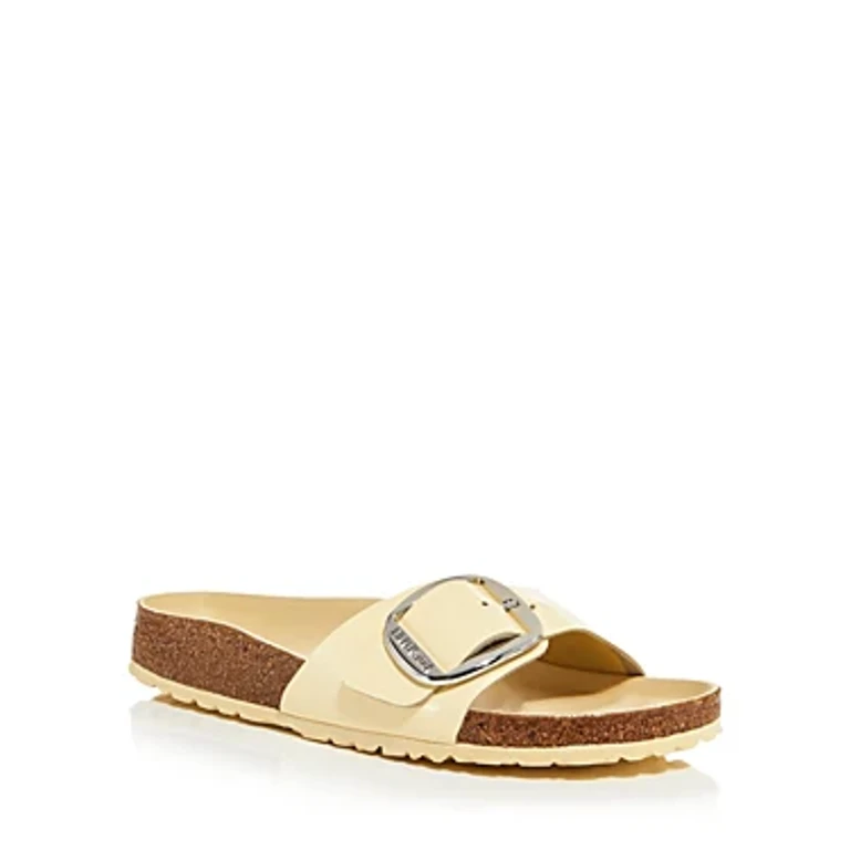 Unisex Madrid Big Buckle Natural Leather Patent High Shine Butter