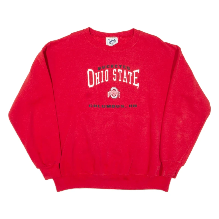 LEE Buckeyes Ohio State Mens Sweatshirt Red USA L