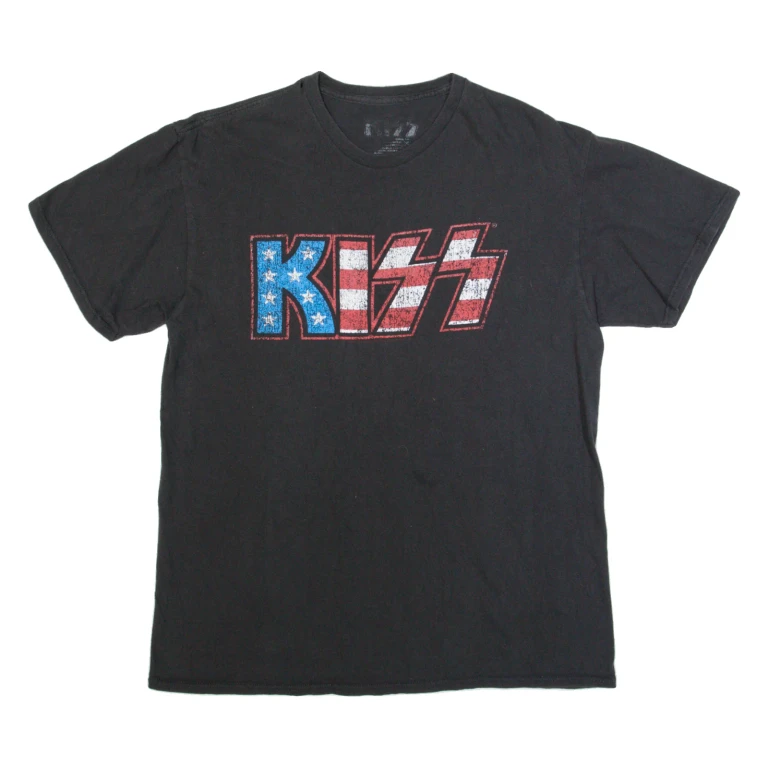 KISS Mens Band T-Shirt Black USA M
