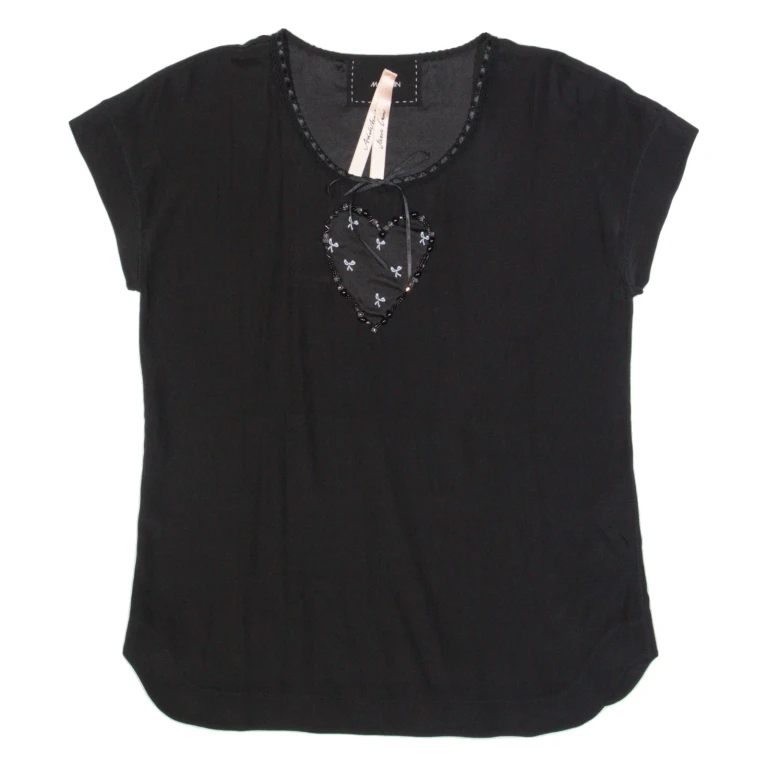 MARC CAIN Womens Top Black Silk M