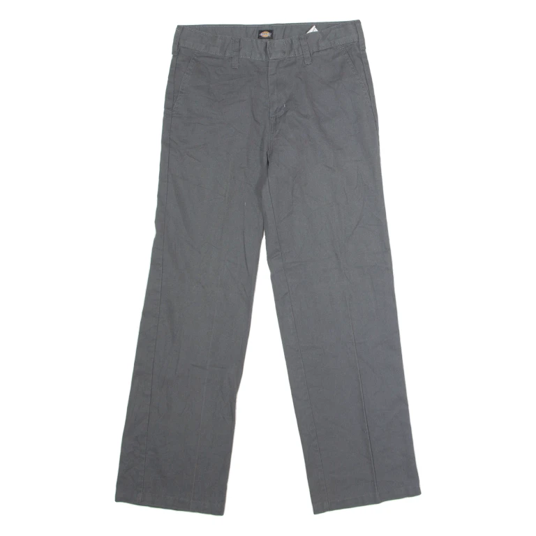 DICKIES Workwear Womens Trousers Grey Regular Straight W28 L27