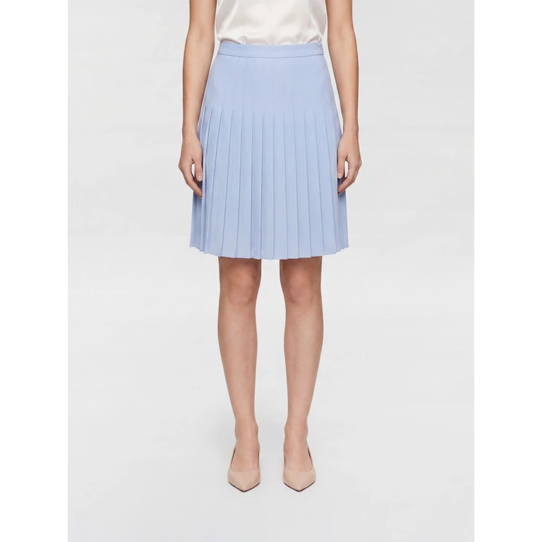 High-Waisted Pleated Cotton Poplin Mini Skirt (S62MA0102M35861471)