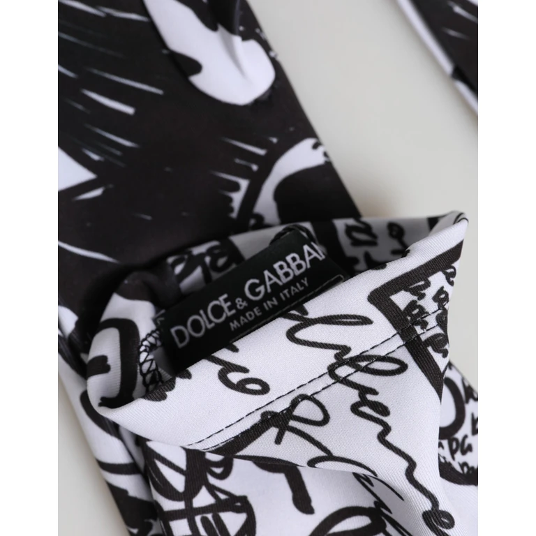 Gloves Black White Dg Logo Elbow Length Mitten And 10+pl - Women