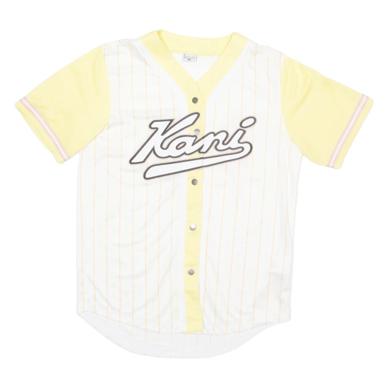 KARL KANI Button Up Womens Jersey White USA Button Neck M
