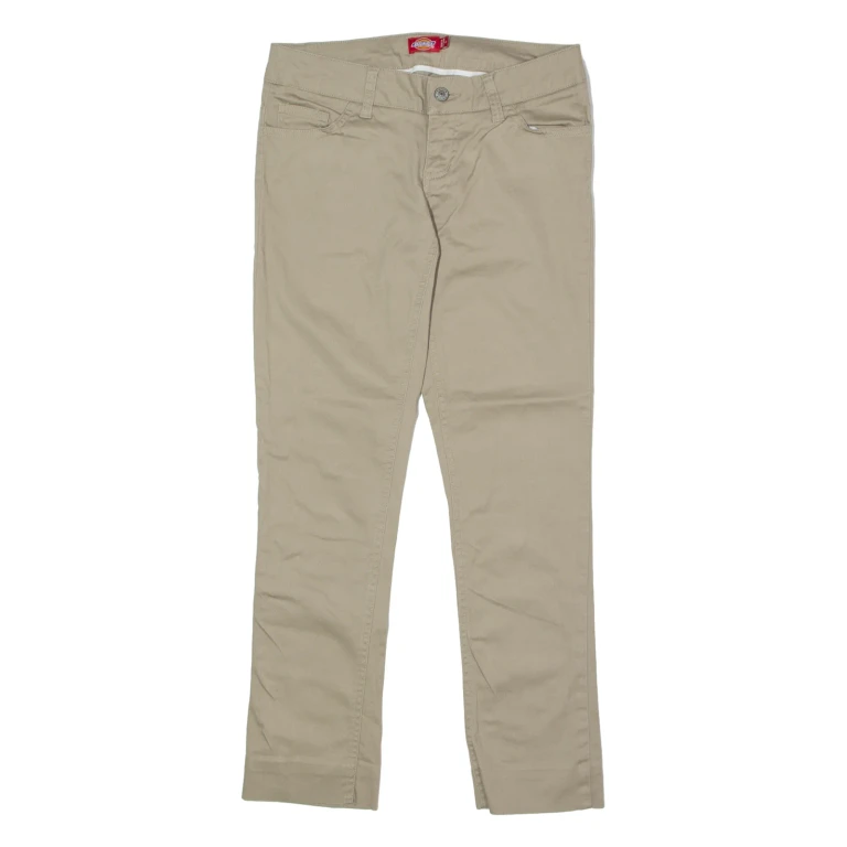 DICKIES Womens Twill Trousers Beige Slim Skinny W30 L28