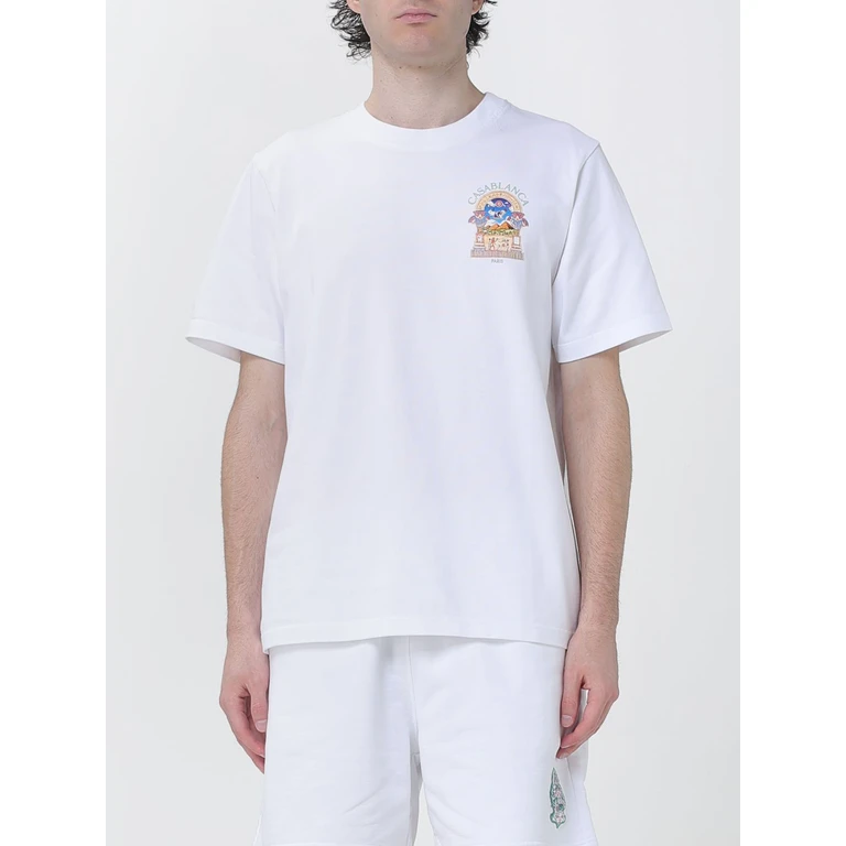 Organic Cotton Crew Neck T-Shirt with Logo Print (MPF26JTS00108)