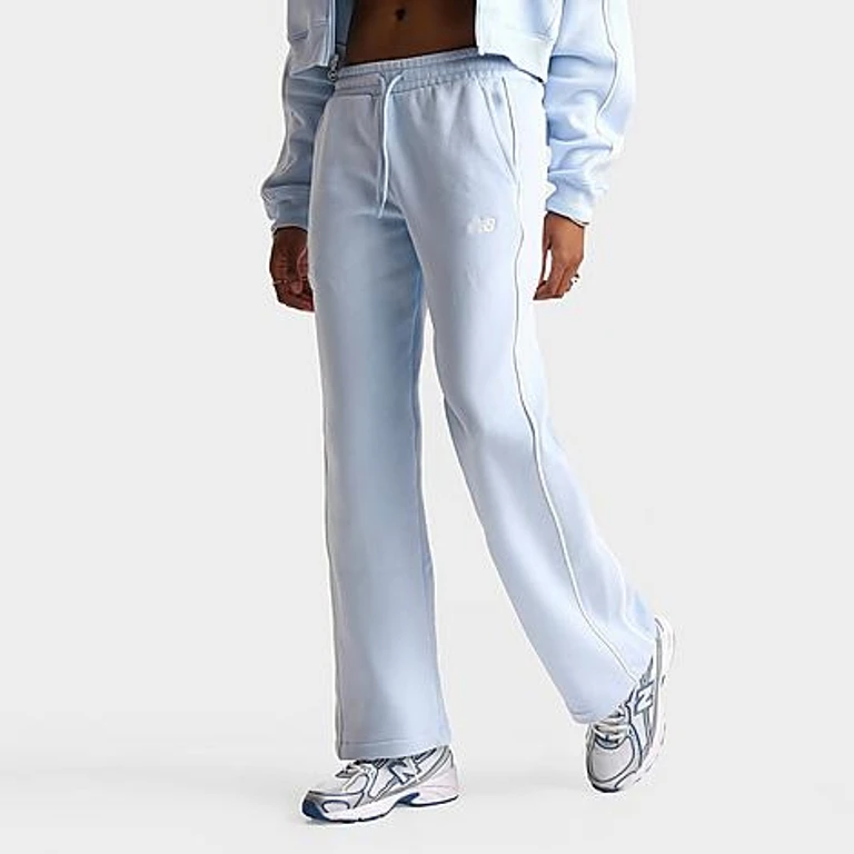 New Balance Women's Piped Wide-Leg Jogger Pants in Oxford Blue Size: XS