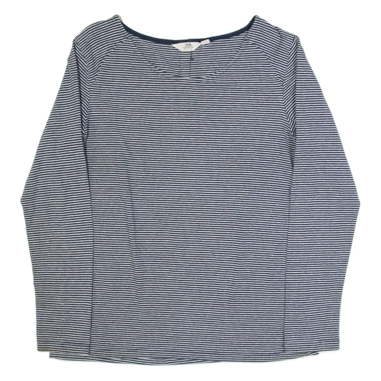 TRESPASS Womens Printed Top Blue Long Sleeve Striped UK 18