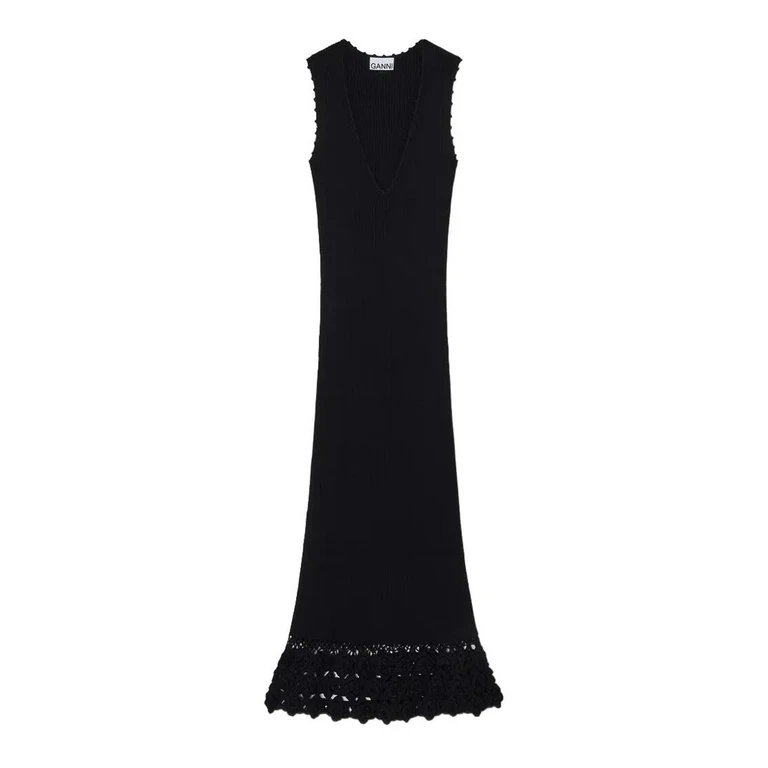 Ganni Robe Au Genou - Noir (A1030474099)