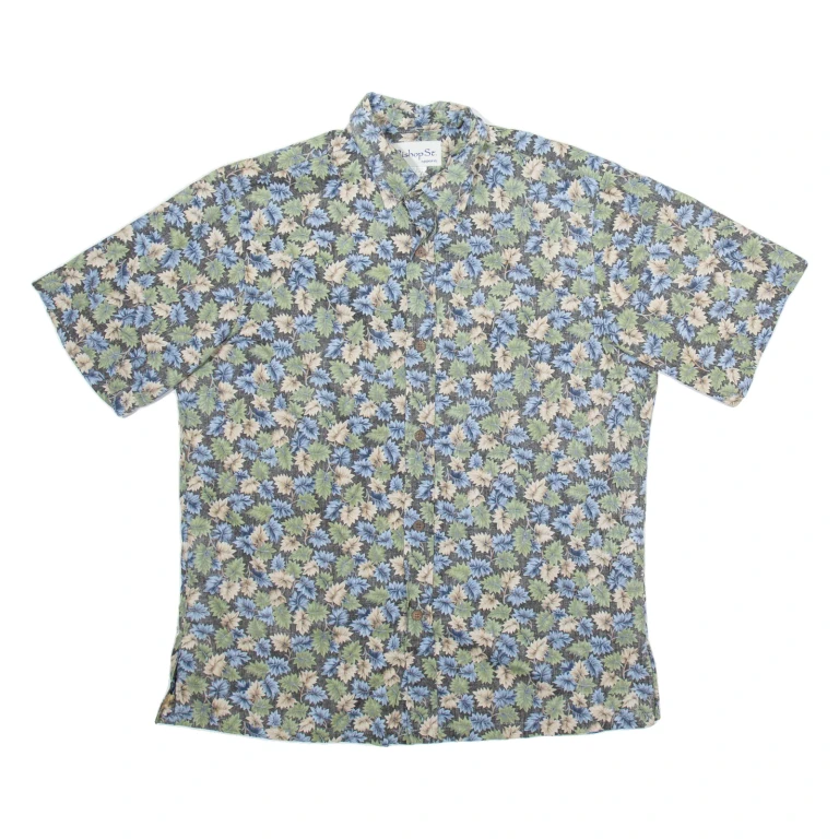 BISHOP ST Mens Shirt Black Crazy Pattern M