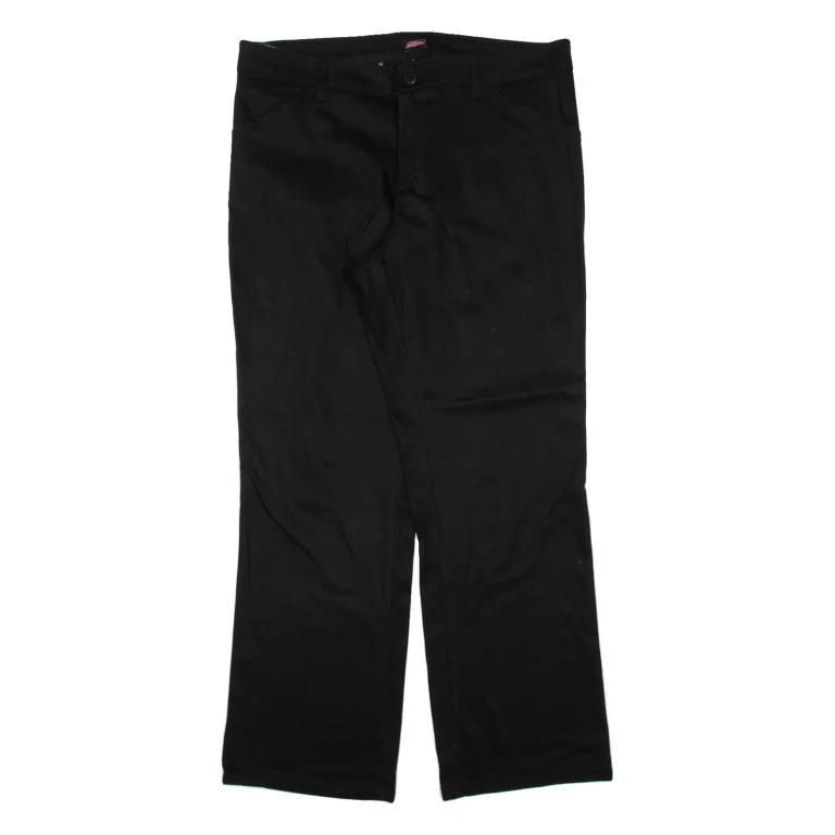 DICKIES Workwear Womens Trousers Black Relaxed Straight W34 L28