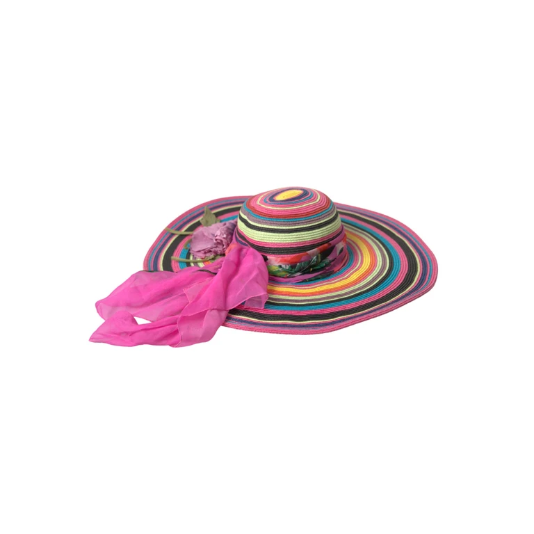 Dolce & Gabbana Multicolor Fantasy Wide Brim Floppy Hat Straw - Women