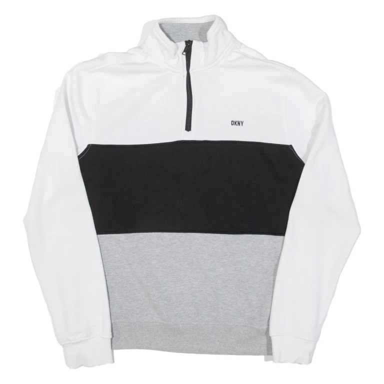 DKNY Womens Sweatshirt Grey 1/4 Zip M