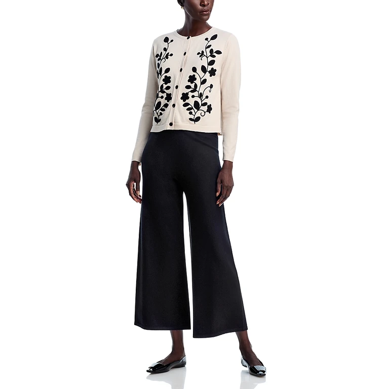 Embroidered Cardigan and Pants Set