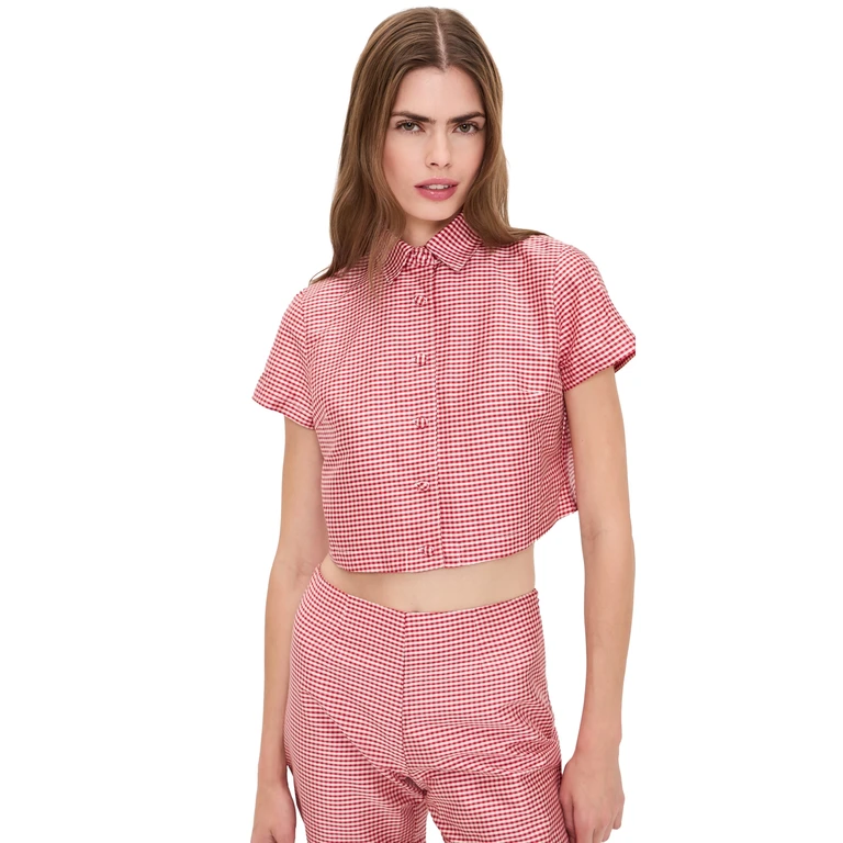 Damaris Bailey Phoebe Top Red Gingham XS