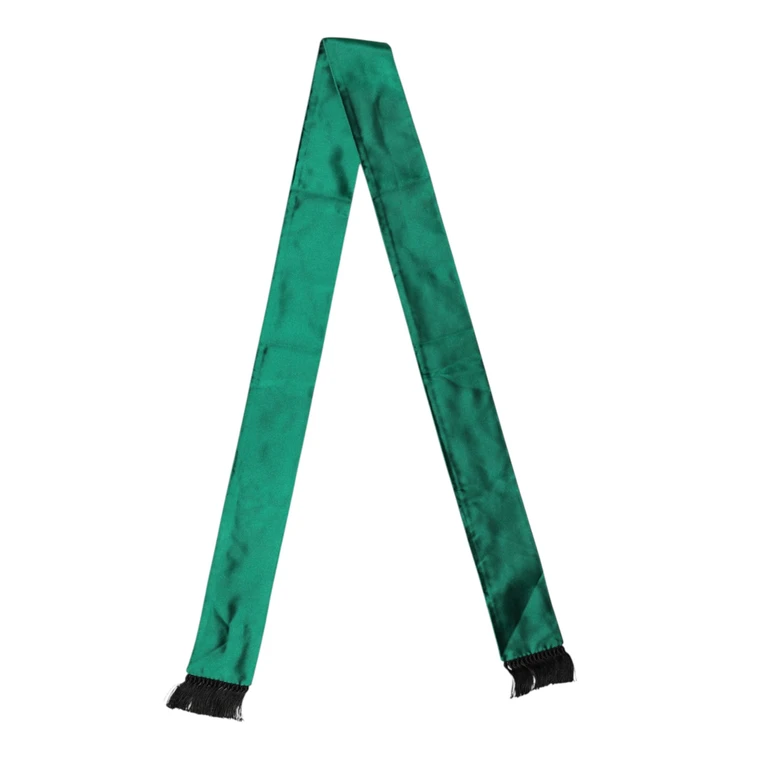Dolce & Gabbana Green Silk Fringes Neck Wrap Foulard Scarf - Men