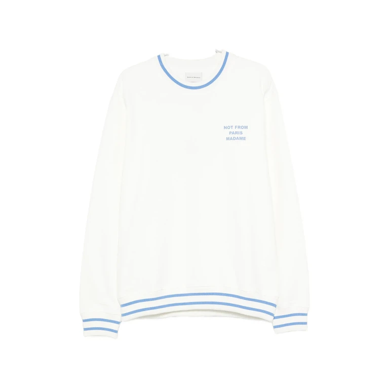 Slogan-print Striped-trim Sweatshirt