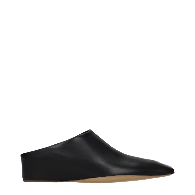 Jil Sander Black Leather Slippers - Women