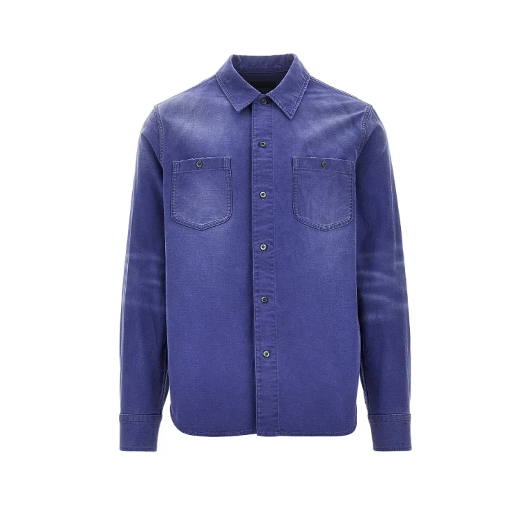 PRADA Old-effect twill overshirt Man 40