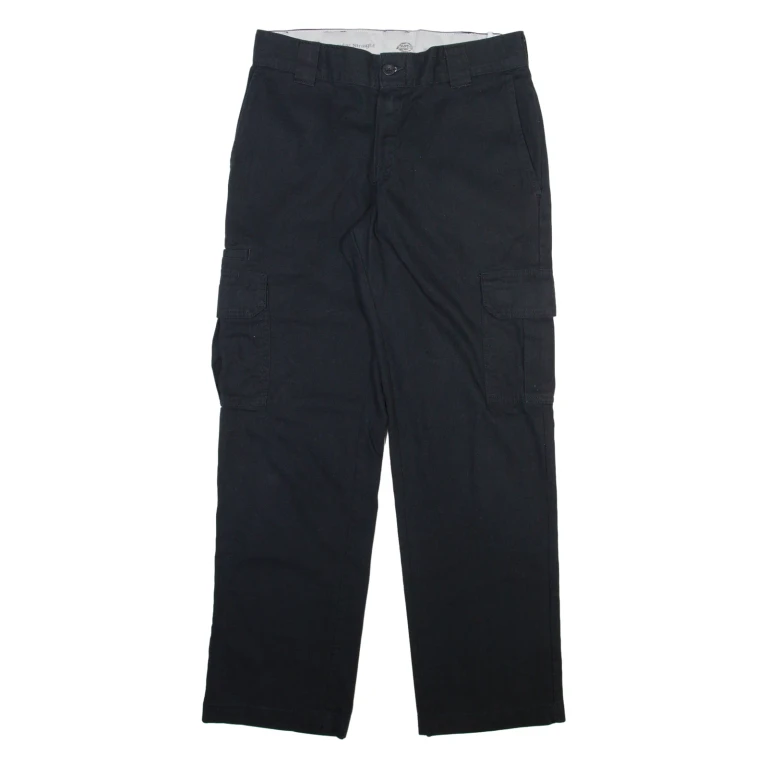 DICKIES Cargo Mens Trousers Black Relaxed Straight W30 L30